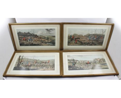 T. SUTHERLAND AFTER ALKEN "Full Cry", "Going to Cover", "Breaking Cover" and "The Death", four colour hunting prints, first p
