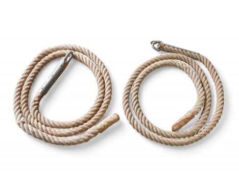 A vintage tug of war rope in two sections, each over 4m long.
