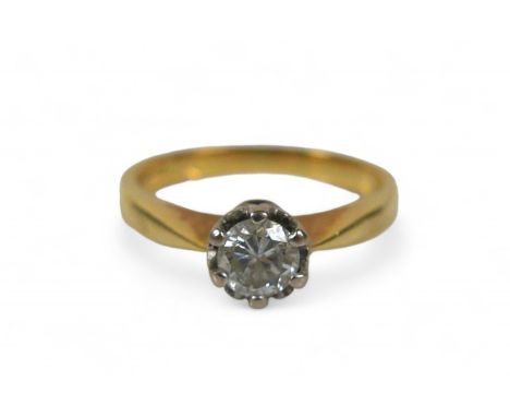 An 18ct yellow gold solitaire diamond ring, marked .33 for 0.33ct, size K, 3.6g.