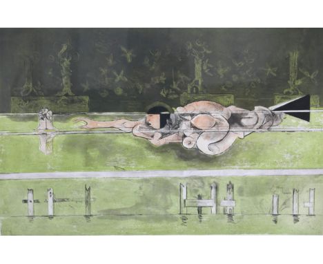 Graham Sutherland (British, 1903-1980), from ‘Apollinaire No14 Sirens’, 1979, limited lithograph aquatint print, 57/75 signed