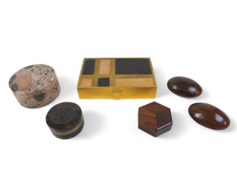 A group of vintage trinket and pill boxes, including a vintage jewellery box by Italian designer Helietta Caracciolo, the bra