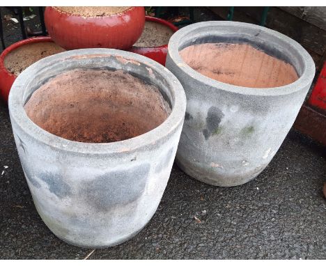 A pair of large ceramic garden planters