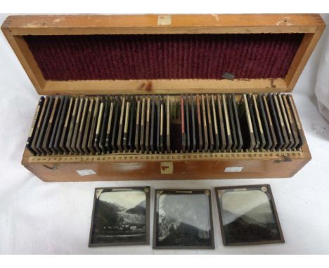 A collection of glass lantern slides relating to Mont Blanc, mountaineering, etc.