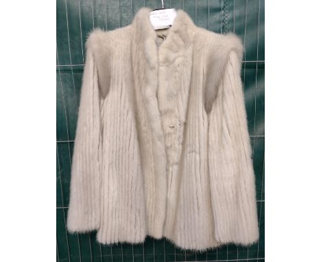 Saga Mink sapphire and white mink fur vintage jacket with silky lining. (B.P. 21% + VAT) 