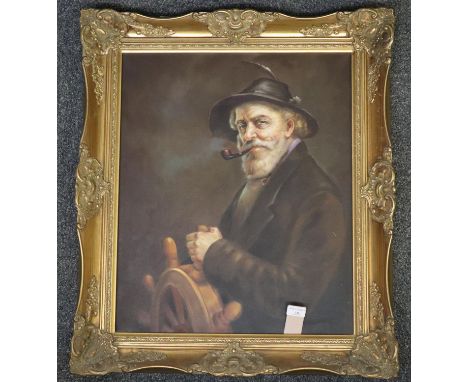 Lan Stia, portrait of a sailor, modern.  Oils on canvas.  62x52cm approx.  Framed.   (B.P. 21% + VAT) 