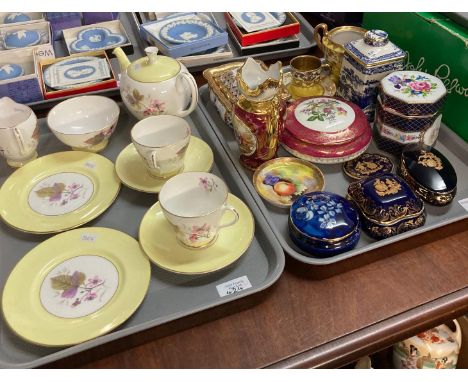 Shelley 'Bramble' 14176 china tea for two set together with a tray of mixed china, to include: Limoges trinket boxes, Rington