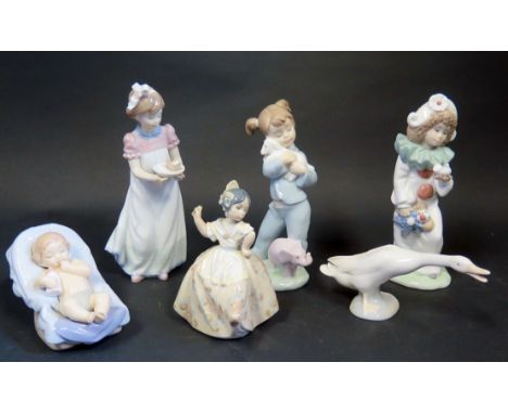 Six Lladro and Nao Figurines 