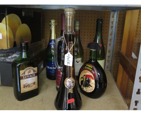 A Bottle of Sparkling Perry and bottles of wine etc. 