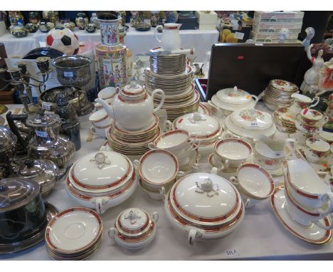 Royal Worcester Beaufort Dinner Service.&nbsp;13 large dinner plates, 16 9" plates, 11 6" plates, 14 tea plates, 6 large bowl