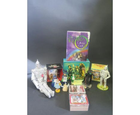 Box of Assorted Wizard of Oz Memorabilia including Music Box with Certificate, Royal Doulton Tin Man Figurine and Mattel Toy 