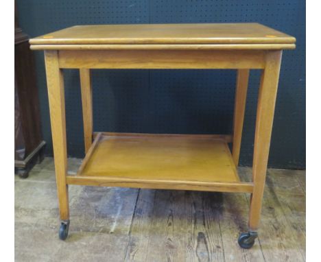 A Light Oak Fold Over Trolley/Card Table 