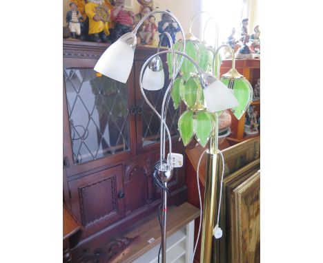 A Modern Chrome Three Light Standard Lamp 