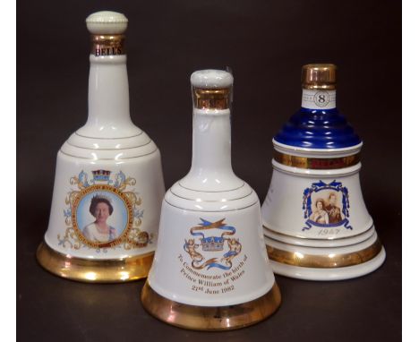 Three Bottles of Commemorative Bell's Scotch Whisky 
