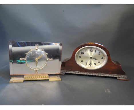 A Garrard Mirrored Mantle Clock (running) and one other (running) 