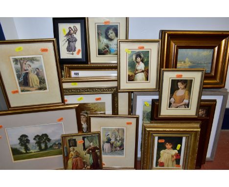 TWENTY-ONE ASSORTED DECORATIVE PICTURES,  to include a David French print of Red Rum at the Grand National, signed by Ginger 