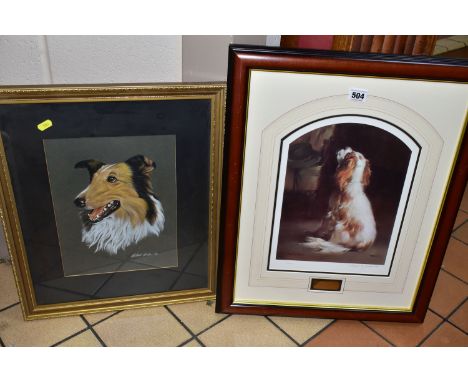A JOSEPH SULKOWSKI SIGNED LIMITED EDITION PRINT 'DON'T FORGET ME', depicting a Spaniel dog looking at its master, 7/600 with 