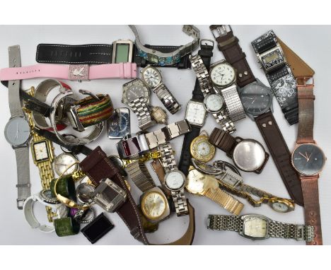 A COLLECTION OF QUARTZ, HAND WOUND AND DIGITAL WRISTWATCHES, names to include 'Chaumont, Ingersoll, Timex, Sekonda' (conditio