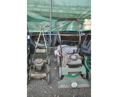 BILLY GOAT PETROL GARDEN VAC, with grass bag (condition:-untested, but engine turns, grass bag torn in places) and a Vintage 