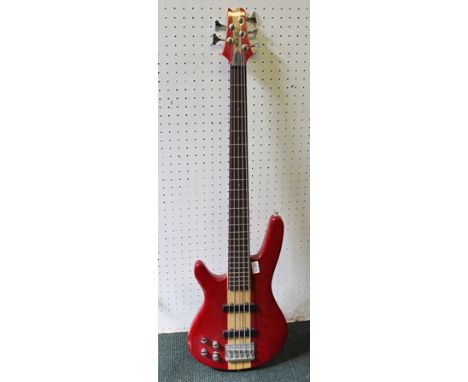 A&nbsp;LEFT HANDED "SHINE" BRANDED TWO TONE 5-STRING BASS GUITAR 