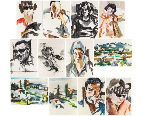 A GROUP OF 12 WORKS ON PAPER BY STANLEY BORIS PRANSKY (AMERICAN 1931-1965), 6 DOUBLE-SIDED, 1963-1964 comprising:a) Portrait 