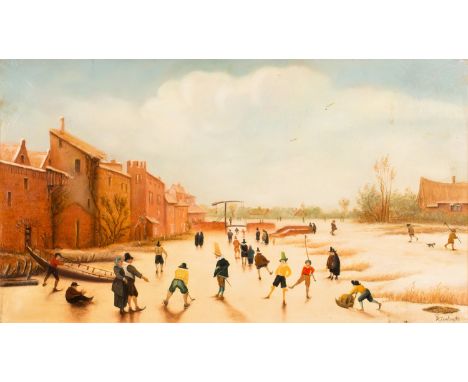 R. JONKOWSKA (POLISH 20TH CENTURY) Winter Scenery,  oil on canvas 30 x 52 cm (11 3/4 x 20 1/2 in.) signed lower right   