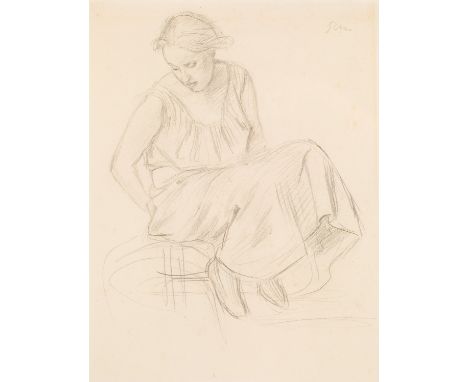 AUGUSTUS EDWIN JOHN (WELSH 1878-1961) Portrait of Euphemia Lamb, circa 1907 pencil on paper 30 x 22.5 cm (11 3/4 x 8 7/8 in.)