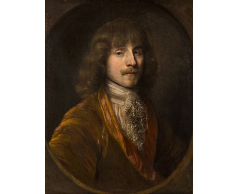 CIRCLE OF ANTHONY VAN DYCK (FLEMISH 1599-1641) Quarter-length Portrait of a Gentleman in a Golden Brown Coat and White Stock 