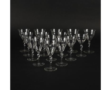 A GROUP OF FIFTEEN JAMES POWELL & SONS WHITEFRIARS DRINKING GLASSES (15)Probably circa 1880-90 after a design attributed to P