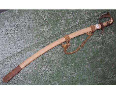 A dress sword, cream leather scabbard