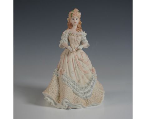 Presenting the exquisite Easter Bonnet figurine from Coalport's renowned Age of Elegance series, crafted in 1993. This finely
