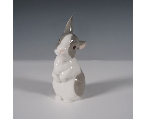 This Nao porcelain Easter egg features a hand-painted design of a rabbit surrounded by yellow flowers and green foliage, set 