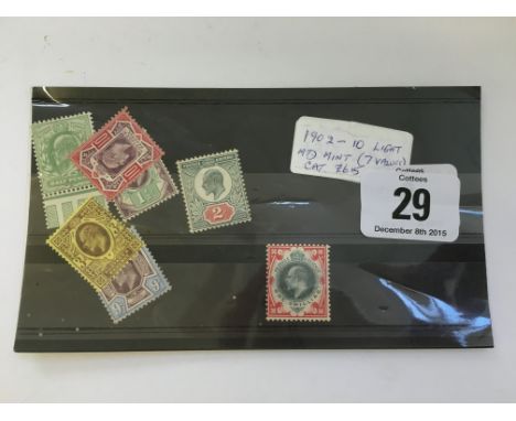 GB 1902-11 light mtd mint 0.5d,1.5d,2d,3d,9d,19d,1/- Cat £615.