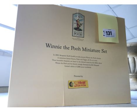 Steiff Winnie The Pooh Miniature Set featuring Eeyore, Piglet and Tigger, 10cm. Limited edition 2748/5000. M and boxed with c