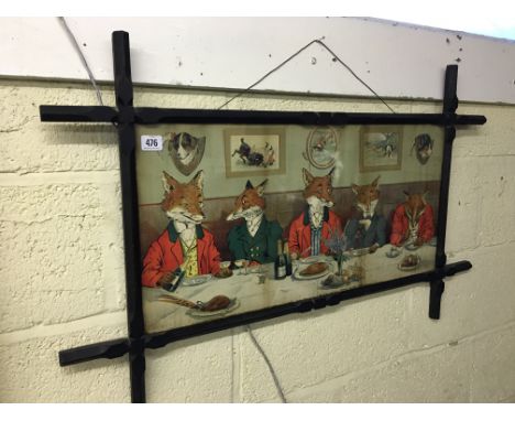 An early 20th century framed and glazed print: The Foxes Lunch.