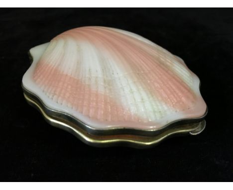 A Russian silver gilt shell Cameo powder compact.
