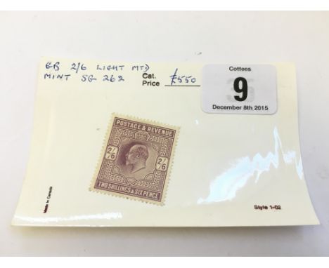 GB 2/6 light mtd mint SG262 Cat £550.