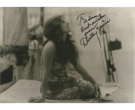 Dorothy Janis signed 7x5 vintage photo. Dedicated. Good Condition. All signed items come with our certificate of authenticity