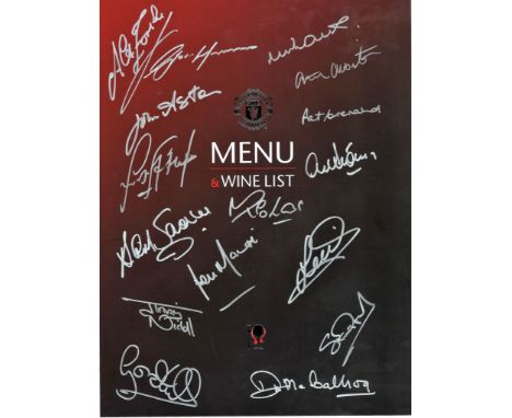 Manchester United Football A Superb Large Menu & Wine List From An Event At Old Trafford In Recent Years, Measuring 13" X 10"