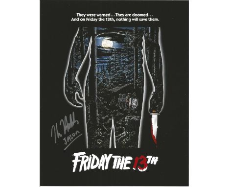 Kane Hodder Friday 13th hand signed 10"x8" photo. This beautiful hand-signed photo depicts an image of the poster hand signed