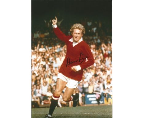 Denis Law signed 12x8 colour photo. Scottish former footballer who played as a forward. His career as a football player began