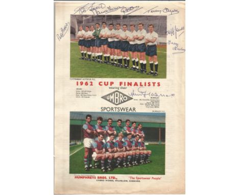 Burnley 1962 Football Col Poster Removed From A 1962 Edition Of Charles Buchan Magazine, Depicting An Advert For Umbro Sports