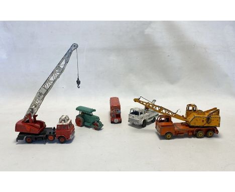 Playworn Dinky diecast models to include 434 Crash Truck, 251 Aveling Barford Diesel Roller, 970 Jones Fleetmaster, 972 20 To