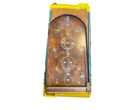 Vintage Crossfire game together with a early 20th century bagatelle and Reebok 6kg Hand weight set (3)