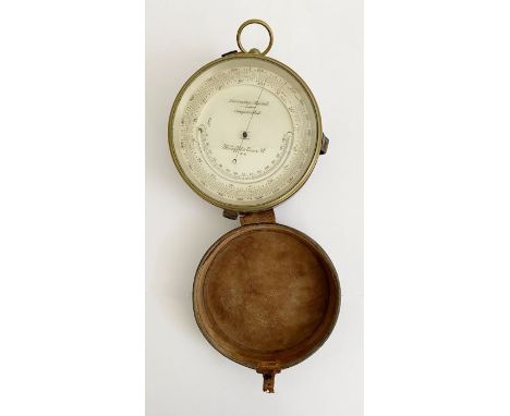 Victorian brass cased surveying aneroid compensated barometer&nbsp;by Keuffel &amp; Esser Co of New York, stamped Made in Eng