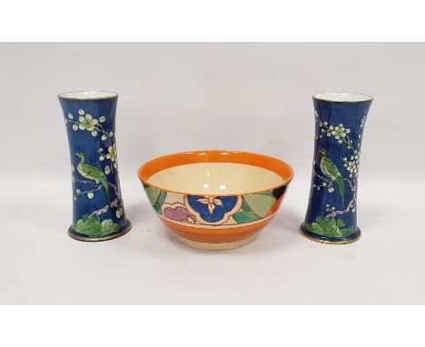 Clarice Cliff ‘Fantasque’ bowl in the 'Gardenia’ pattern, circa 1930, black printed 'Wilkinson Ltd' marks, 16.5cm diameter (s