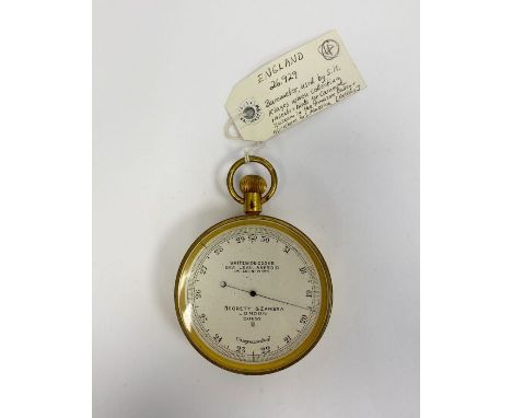 Whiteside-Cooks brass-cased sea level aneroid barometer&nbsp;by Negretti &amp; Zambra (London), the dial no.20697, compensate