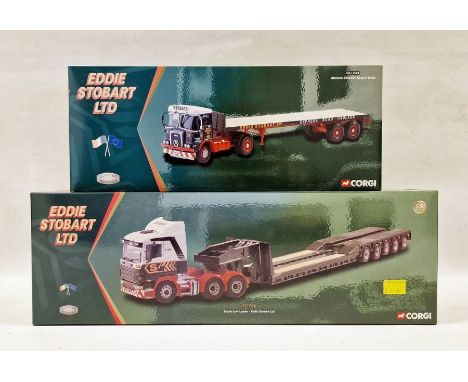 Two Boxed Limited Edition Corgi Eddie Stobart LTD diecast Models to include CC12203 1:50 scale Scania Low Loader - Eddie Stob