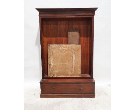 Edwardian bookcase, the moulded cornice above adjustable shelves, on base with single drawer, raised on plinth and a folding 