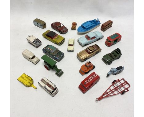 Collection of playworn diecast model cars to include Corgi Toys James Bond Aston Martin D B 5, Corgi Toys Buick Riviera, Corg