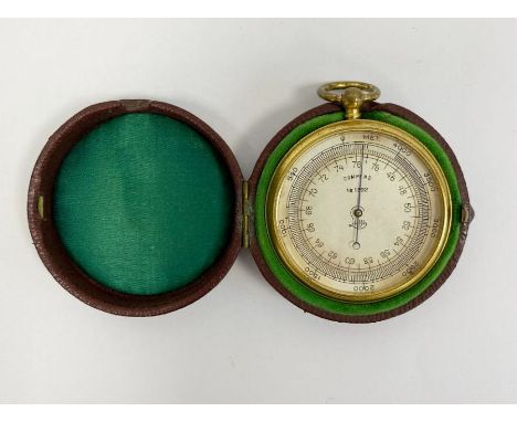 Brass-cased compensated pocket barometer by Lufft (Germany), circa 1900, the silvered dial marked no.1392, compensated, in a 